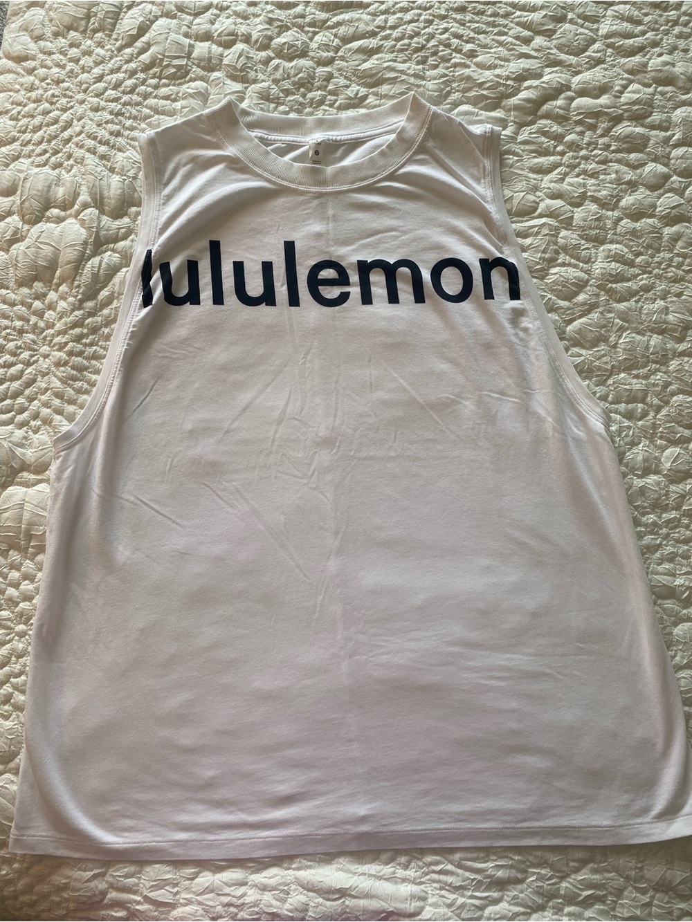 Lululemon All Yours White Logo Tank - Size 8